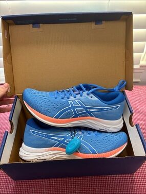 ASICS Women's Athletic Running Shoes - Blue with Coral Accents